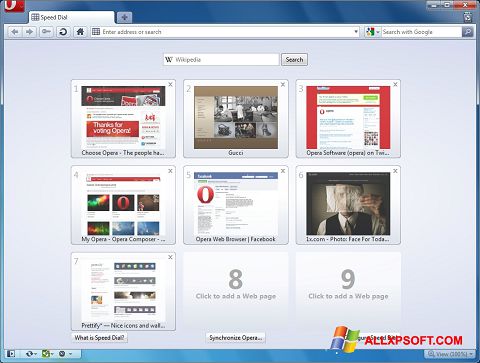 স্ক্রিনশট Opera Windows XP