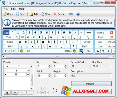 স্ক্রিনশট Virtual Keyboard Windows XP