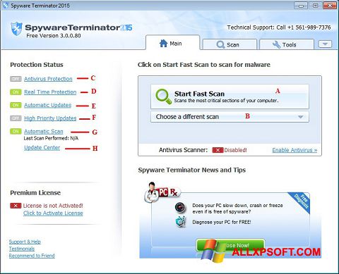 স্ক্রিনশট Spyware Terminator Windows XP