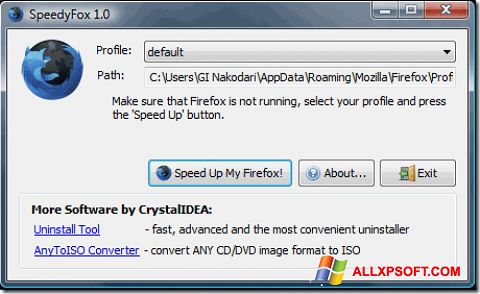 স্ক্রিনশট SpeedyFox Windows XP