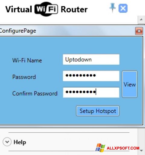 স্ক্রিনশট Virtual WiFi Router Windows XP