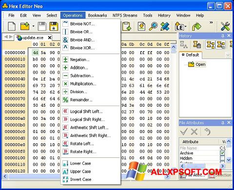 স্ক্রিনশট Hex Editor Neo Windows XP