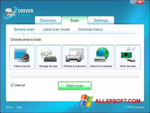 স্ক্রিনশট Carambis Driver Updater Windows XP