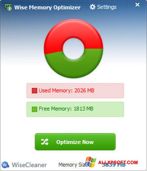 স্ক্রিনশট Wise Memory Optimizer Windows XP