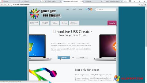 স্ক্রিনশট LinuxLive USB Creator Windows XP