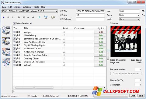 স্ক্রিনশট Exact Audio Copy Windows XP