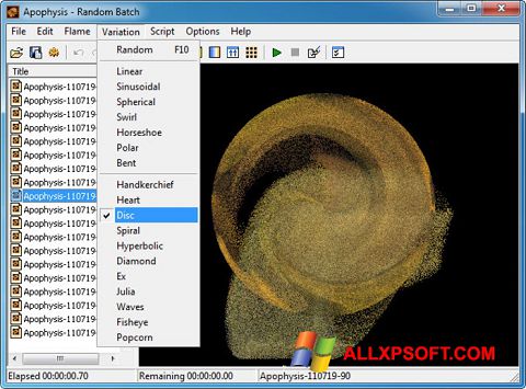 স্ক্রিনশট Apophysis Windows XP