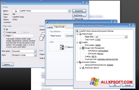 স্ক্রিনশট CutePDF Writer Windows XP