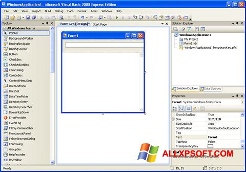 স্ক্রিনশট Microsoft Visual Basic Windows XP