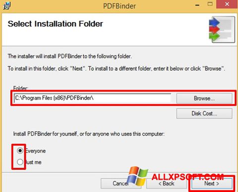 স্ক্রিনশট PDFBinder Windows XP