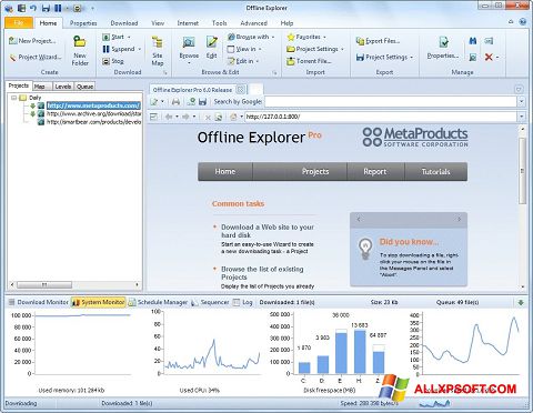 স্ক্রিনশট Offline Explorer Windows XP