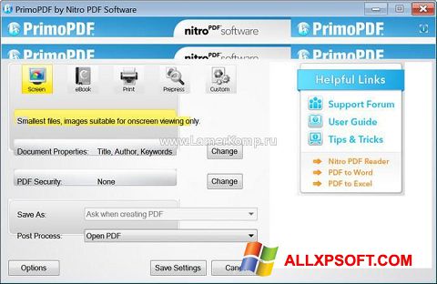 স্ক্রিনশট PrimoPDF Windows XP