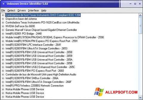 স্ক্রিনশট Unknown Device Identifier Windows XP