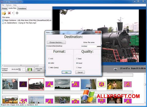 স্ক্রিনশট Bolide Slideshow Creator Windows XP