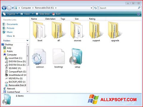স্ক্রিনশট Windows 7 USB DVD Download Tool Windows XP