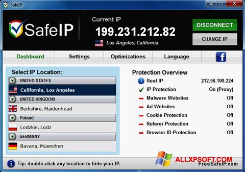 স্ক্রিনশট SafeIP Windows XP