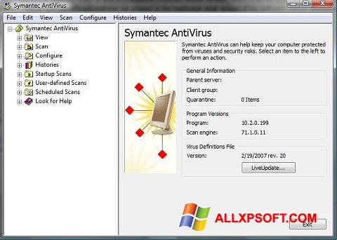 স্ক্রিনশট Symantec Antivirus Windows XP