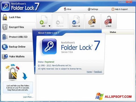 স্ক্রিনশট Folder Lock Windows XP