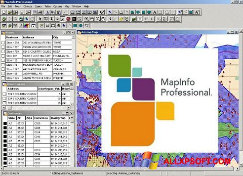 স্ক্রিনশট MapInfo Professional Windows XP