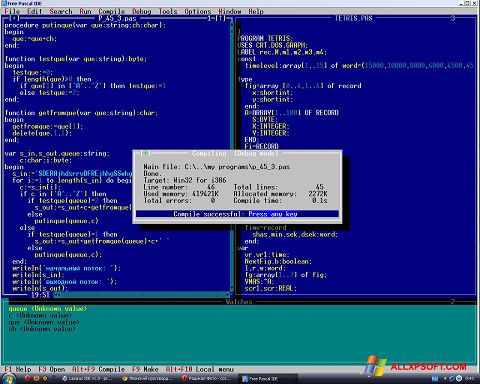 স্ক্রিনশট Free Pascal Windows XP