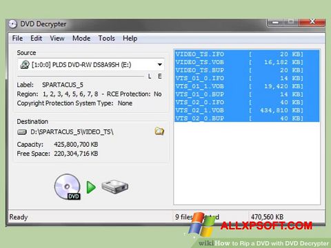 স্ক্রিনশট DVD Decrypter Windows XP