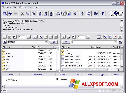 স্ক্রিনশট Core FTP Windows XP
