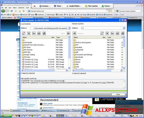 স্ক্রিনশট TeamViewer Windows XP