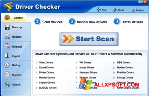স্ক্রিনশট Driver Checker Windows XP