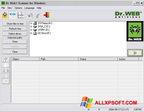 স্ক্রিনশট Dr.Web CureIt Windows XP
