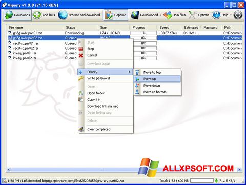স্ক্রিনশট Mipony Windows XP