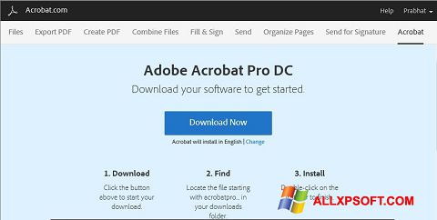 স্ক্রিনশট Adobe Acrobat Windows XP