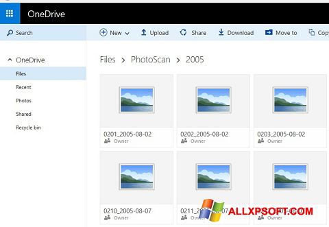 স্ক্রিনশট OneDrive Windows XP
