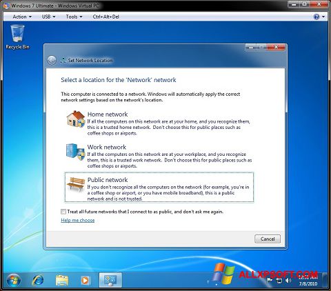 স্ক্রিনশট Windows Virtual PC Windows XP