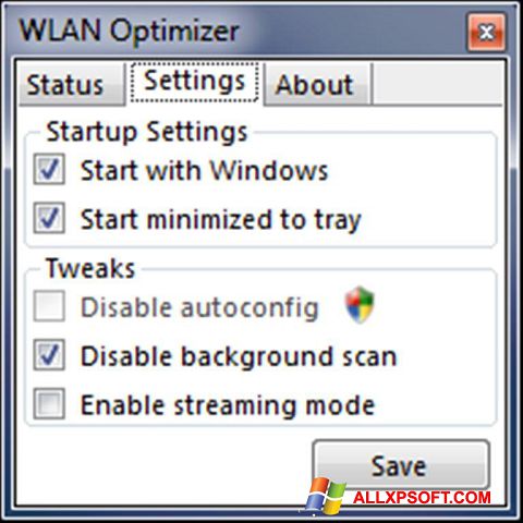 স্ক্রিনশট WLAN Optimizer Windows XP